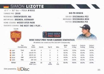 2022 Disc Golf Pro Tour #35 Simon Lizotte Back